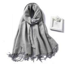 (WJ32-20) 2022 Thick Warm Cashmere Winter Scarf Women Shawl Wraps Double Side Female Pashmina Solid Blanket Stoles Lady Luxury Scarves