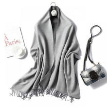(WJ32-29) 2022 Thick Warm Cashmere Winter Scarf Women Shawl Wraps Double Side Female Pashmina Solid Blanket Stoles Lady Luxury Scarves