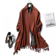 (WJ32-35) 2022 Thick Warm Cashmere Winter Scarf Women Shawl Wraps Double Side Female Pashmina Solid Blanket Stoles Lady Luxury Scarves
