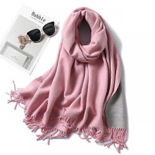 (WJ32-12) 2022 Thick Warm Cashmere Winter Scarf Women Shawl Wraps Double Side Female Pashmina Solid Blanket Stoles Lady Luxury Scarves