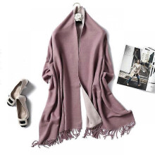 (WJ32-33) 2022 Thick Warm Cashmere Winter Scarf Women Shawl Wraps Double Side Female Pashmina Solid Blanket Stoles Lady Luxury Scarves
