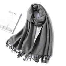 (WJ32-10) 2022 Thick Warm Cashmere Winter Scarf Women Shawl Wraps Double Side Female Pashmina Solid Blanket Stoles Lady Luxury Scarves
