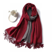 (WJ32-15) 2022 Thick Warm Cashmere Winter Scarf Women Shawl Wraps Double Side Female Pashmina Solid Blanket Stoles Lady Luxury Scarves