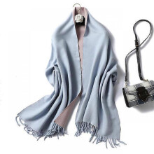 (WJ32-31) 2022 Thick Warm Cashmere Winter Scarf Women Shawl Wraps Double Side Female Pashmina Solid Blanket Stoles Lady Luxury Scarves