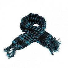 (Blue Peacock) Men Women Scarf Plaid Tartan Lightweight Cotton Keffiyeh Scarf for Winter Square Shawl Scarf Tactical Neck Warmer Cover