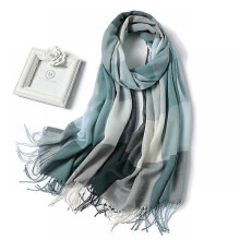 (200x70cm, WT1-9) 2022 Plaid Women Hijab Scarf Pashmina Lady Shawls Foulard Headband Tassel Cashmere-like Winter Scarves Warm Female Wraps Bandana