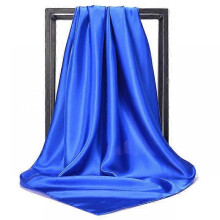 (90x90cm, BK5-5) Solid Color Head Scarf Women Blcak Square 90*90cm Silk Foulard Satin Bandana Cheveux Neckerchief Hijab Hair scarves for ladies