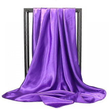 (90x90cm, BK5-13) Solid Color Head Scarf Women Blcak Square 90*90cm Silk Foulard Satin Bandana Cheveux Neckerchief Hijab Hair scarves for ladies