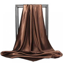 (90x90cm, BK5-66) Solid Color Head Scarf Women Blcak Square 90*90cm Silk Foulard Satin Bandana Cheveux Neckerchief Hijab Hair scarves for ladies