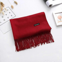 (150g-Wine red) Luxury Solid Women Scarf Winter Cashmere Pashmina Shawls Warm Lady Blanket Wraps Bufanda Scarves Tassel Neck Echarpe 2022