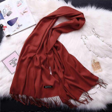 (150g-Brick red) Luxury Solid Women Scarf Winter Cashmere Pashmina Shawls Warm Lady Blanket Wraps Bufanda Scarves Tassel Neck Echarpe 2022
