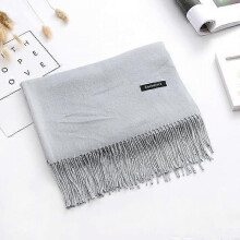 (150g-Light gray) Luxury Solid Women Scarf Winter Cashmere Pashmina Shawls Warm Lady Blanket Wraps Bufanda Scarves Tassel Neck Echarpe 2022