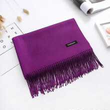 (150g-Purple) Luxury Solid Women Scarf Winter Cashmere Pashmina Shawls Warm Lady Blanket Wraps Bufanda Scarves Tassel Neck Echarpe 2022
