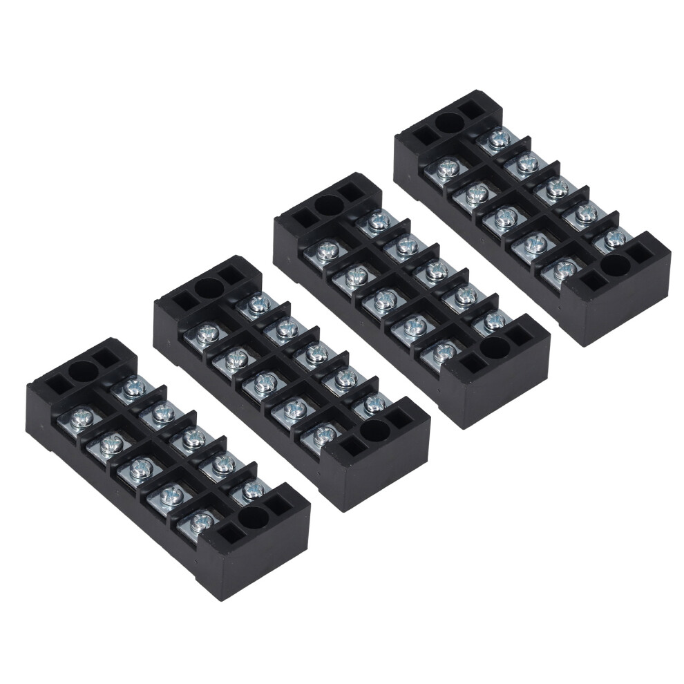 4Pcs Wire Barrier Block Terminal Strip 25A 600V M4 Screws 5071339426743