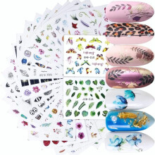 68 Sheets Cute Nail Stickers Portable and Fashionable Nail Art Set