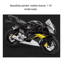 1:18 Alloy Motorcycle Model - Black, 11.5x6.5x4.7cm, Home Decor
