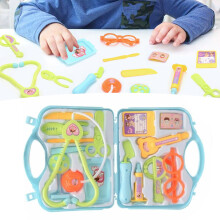 15pcs Light Blue Doctor Toy Set for Kids Educational Play (21x18.5x4.5cm)