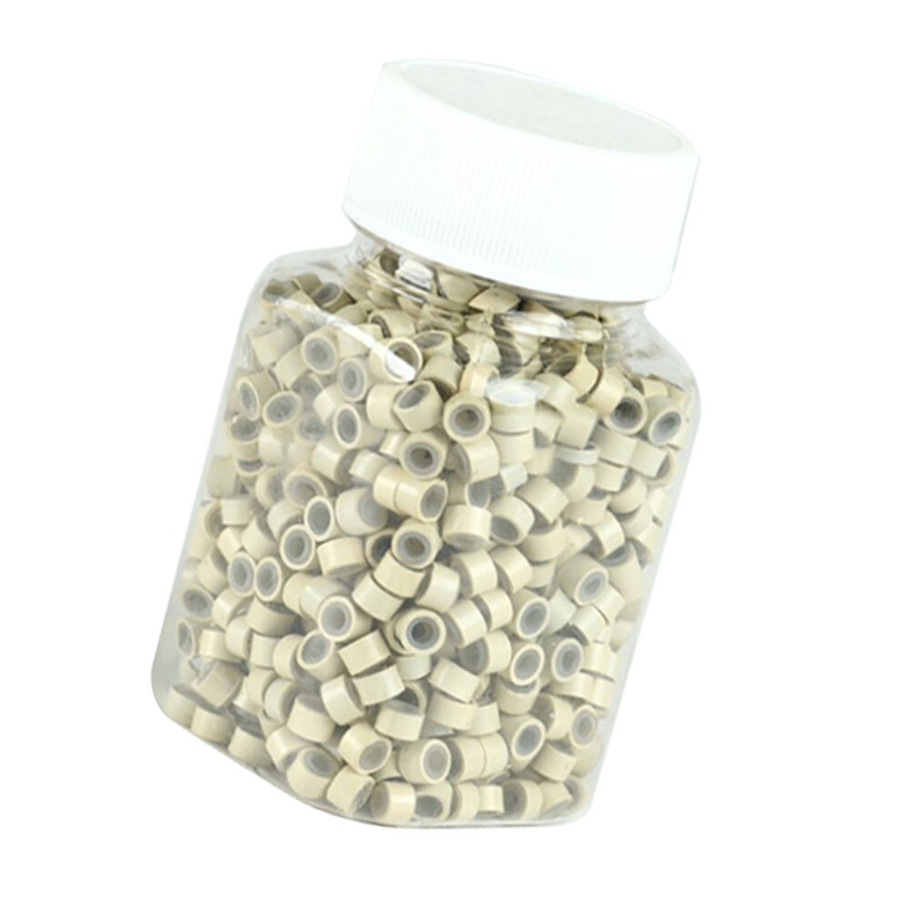 Unisex 500Pcs Hair Extension Micro Rings Silicone Beads 13Mm Double Layer