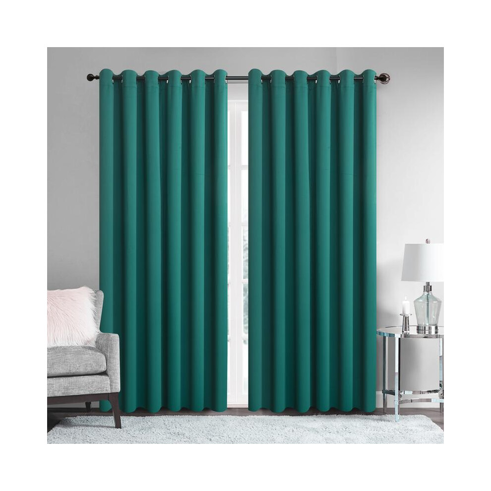 (Forest-Green, W46 X L72) Blackout Eyelet Curtains Pair â Thermal Insulated Noise-Reducing Window Drapes for Bedroom & Living Room | 2 Panels-image-OPC-PJJC8CK-NEW