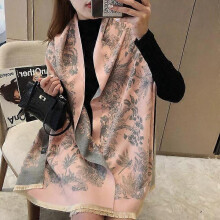(10) Ladies Elegant High-quality Camellia Floral Print Cashmere Scarf Women Luxury Shawl Thick Warm Brand Pashmina Women Wraps Hijabs