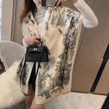 (7) Ladies Elegant High-quality Camellia Floral Print Cashmere Scarf Women Luxury Shawl Thick Warm Brand Pashmina Women Wraps Hijabs