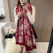 (9) Ladies Elegant High-quality Camellia Floral Print Cashmere Scarf Women Luxury Shawl Thick Warm Brand Pashmina Women Wraps Hijabs