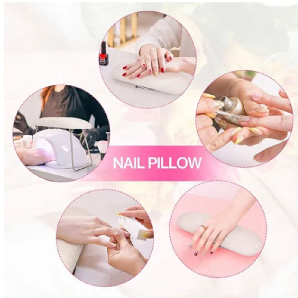 White Pu Leather Nail Arm Rest Cushion For Manicure, 16.5Cm