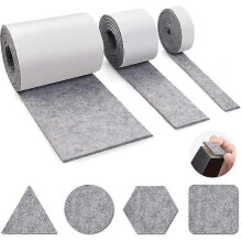 Lebanghui Self-adhesive Furniture Felt, 3 Rolls Gray Felt Pad 100cm X 10cm + 100cm X