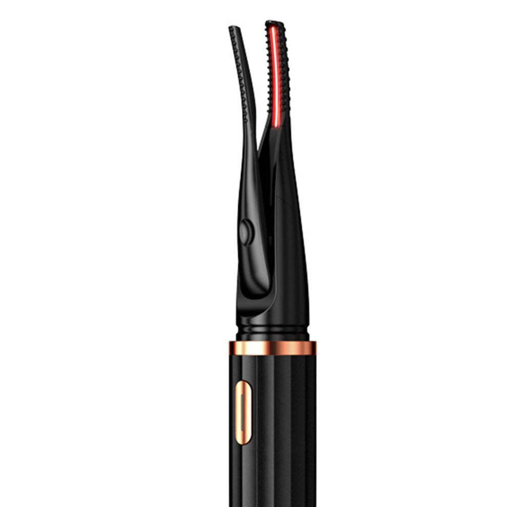 Black Usb Rechargeable Heated Eyelash Curler With 3 Temp Modes