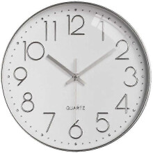 (white) Lebanghui Wall Clock Silent 12 Inch Large Non Ticking Wall Clocks For Kitchen Living Room Bedroom