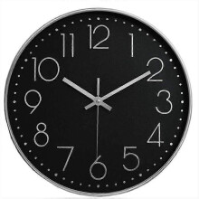(Silver) Lebanghui Wall Clock Silent 12 Inch Large Non Ticking Wall Clocks For Kitchen Living Room Bedroom