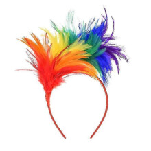 (Iridescent) Lebanghui 1920s Fascinator Feathers Headband For Women Party Favors