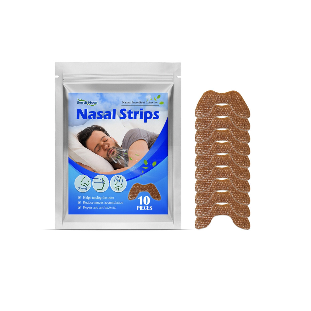 (10pcs/bag) Nasal air patch, nasal snot blocked breathing, physical expansion of nostrils to stop snoring, cool nose patch