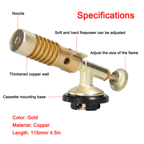 Compact All-Copper Torch with Adjustable Flame for Multiple Uses 2