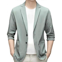 (4XL,green)Men's casual suit jacket sports jacket two button light slim fit business jacket