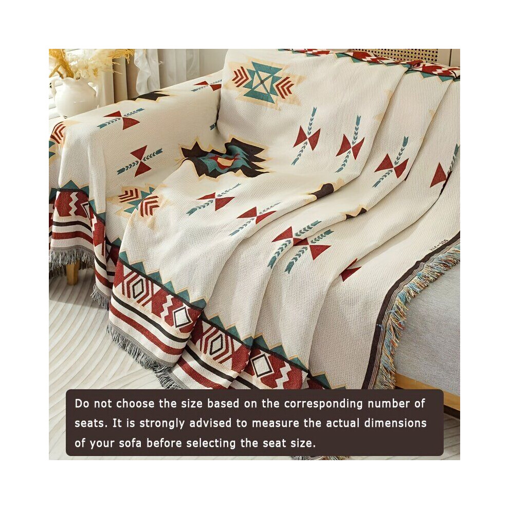 Tapis de canapé universel à motifs de style scandinave, 2 places, 130,05 cm x 180,09 cm