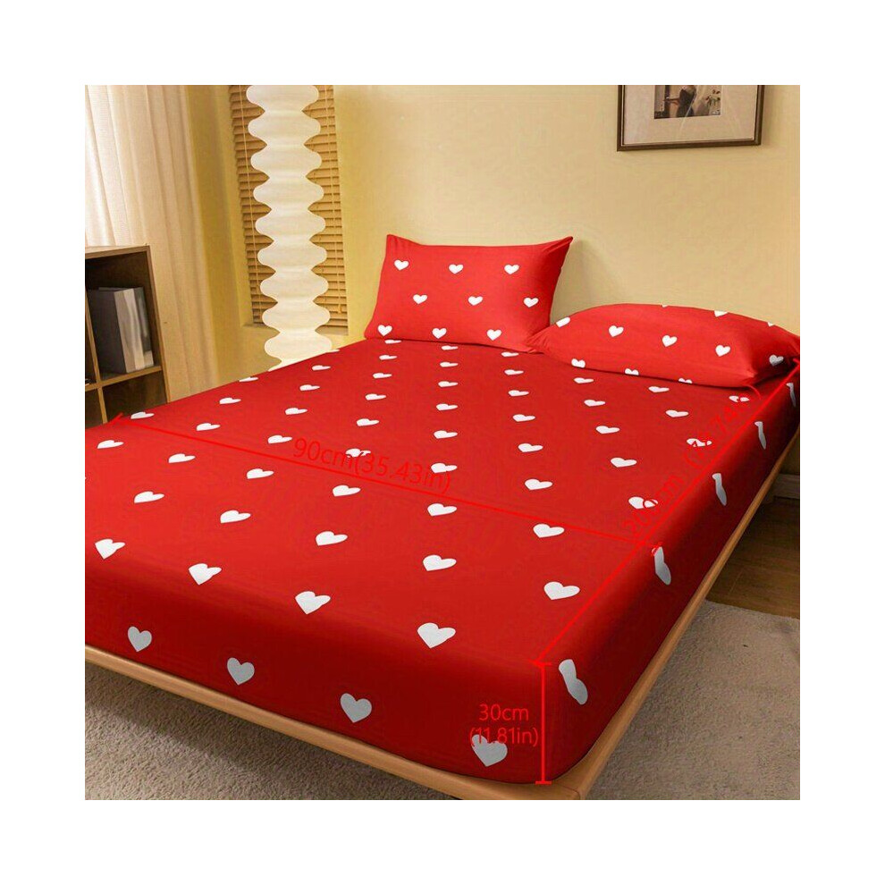 Bande élastique rouge et blanche avec motif coeur, amour