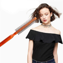 Round Styling Hair Brush Curling Roller Hairbrush Small Wood Brush Unisex Women Men Brush Comb Gifts