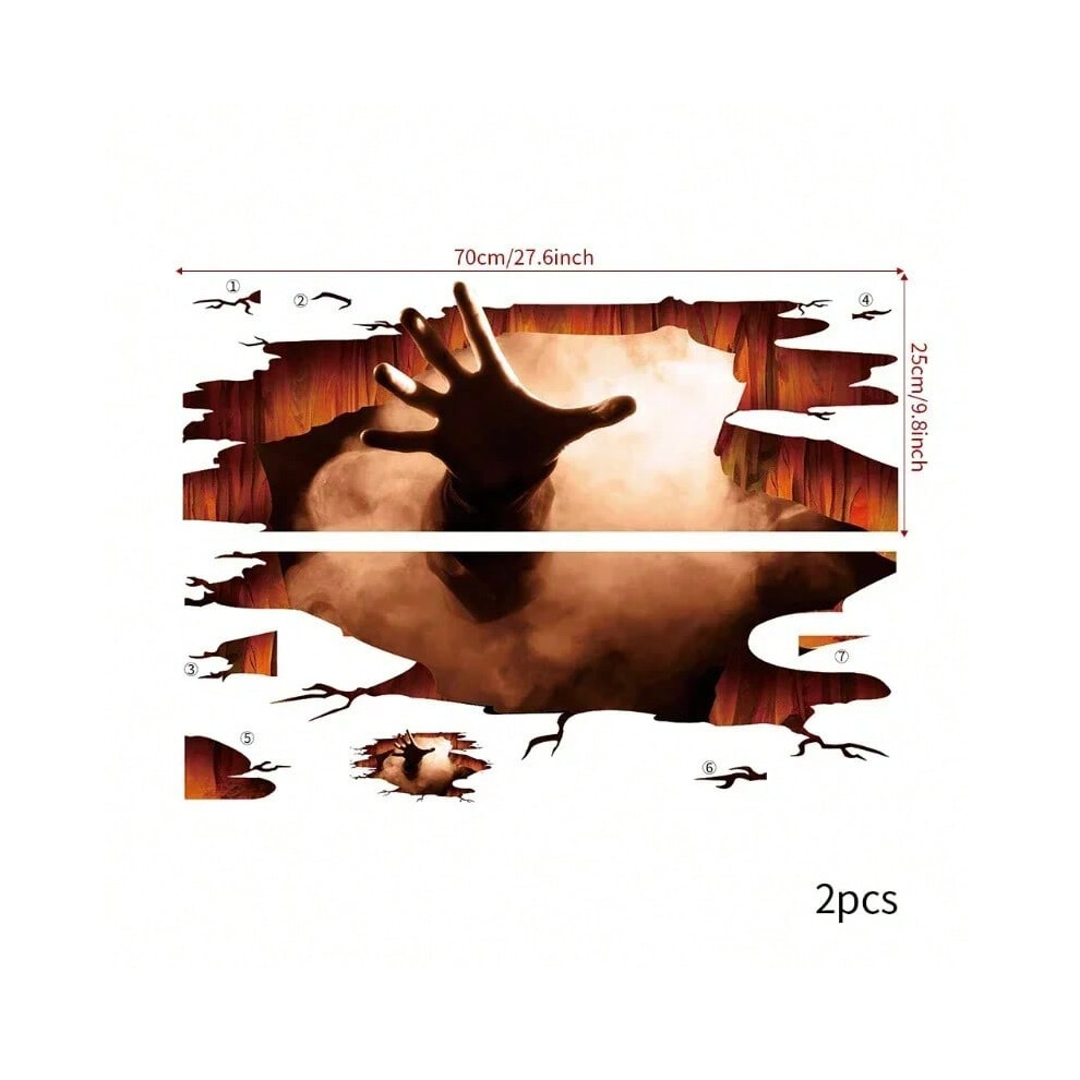 (AFH1112) Halloween Ghost Hand Sticker Removable Terrifying Horror Props for Home Wall and Window Ground Happy Halloween Party Decorations-image-OPC-PJJDF5N-NEW