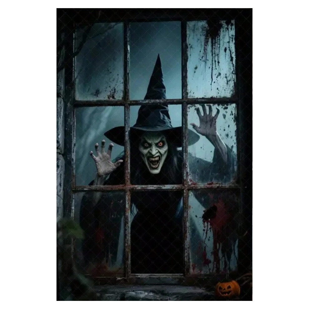 (Vinyl 300X200cm, BJ-AZ222-9) Scary Halloween Curtain Window Banner Horror Hanging Cloth Family Party Decoration Witch Zombie Ghosts Super Terrifying-image-OPC-PJJDGC7-NEW