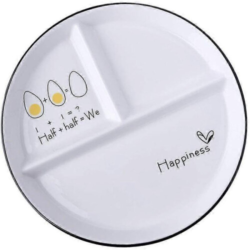 Lebanghui Split Ceramic Dinner Plate 3 Cut Food Plate Lunch Plate