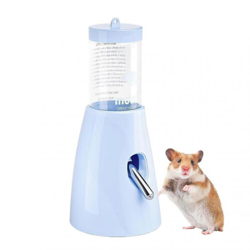 Hamster water bottle with mounting, 80ml openbottom drinker for pets, indoor use.