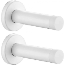 2er-Pack weiße 304 Edelstahl-Türpuffer, 1 mm dick, schalldicht, mit Wandschutz für Türstopper