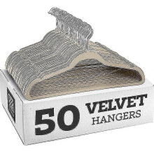 (beige) Lebanghui Non-slip Velvet Hangers - Suit Hangers (10-pack)