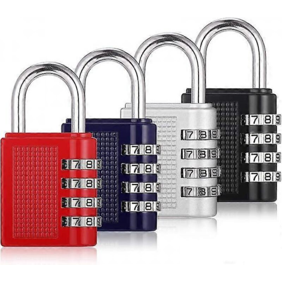 4pcs Combination Padlock, Heavy Metal Padlock compatible with Gym Locker, Padlocks with Code, Padlock compatible with Gym, Padlock-image-OPC-PJJDPXG-NEW