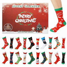 (24 Stück) Adventskalender 2025 Socken, 2025 Weihnachtssocken, 24-tägiger Weihnachts-Countdown, Blindbox-Spielzeug, lustiges Weihn