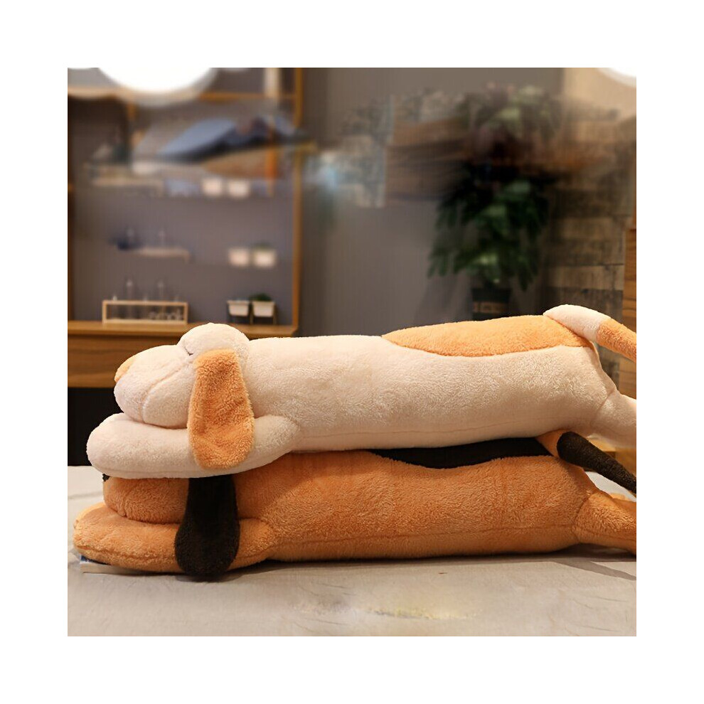 Coussin câlin cadeau 60 cm, marron blanc