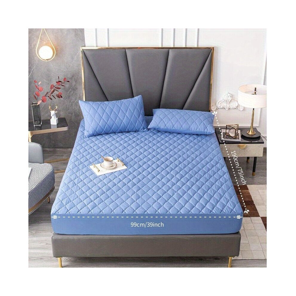 Parure de lit imperméable 3 pièces, sans rembourrage, bleu