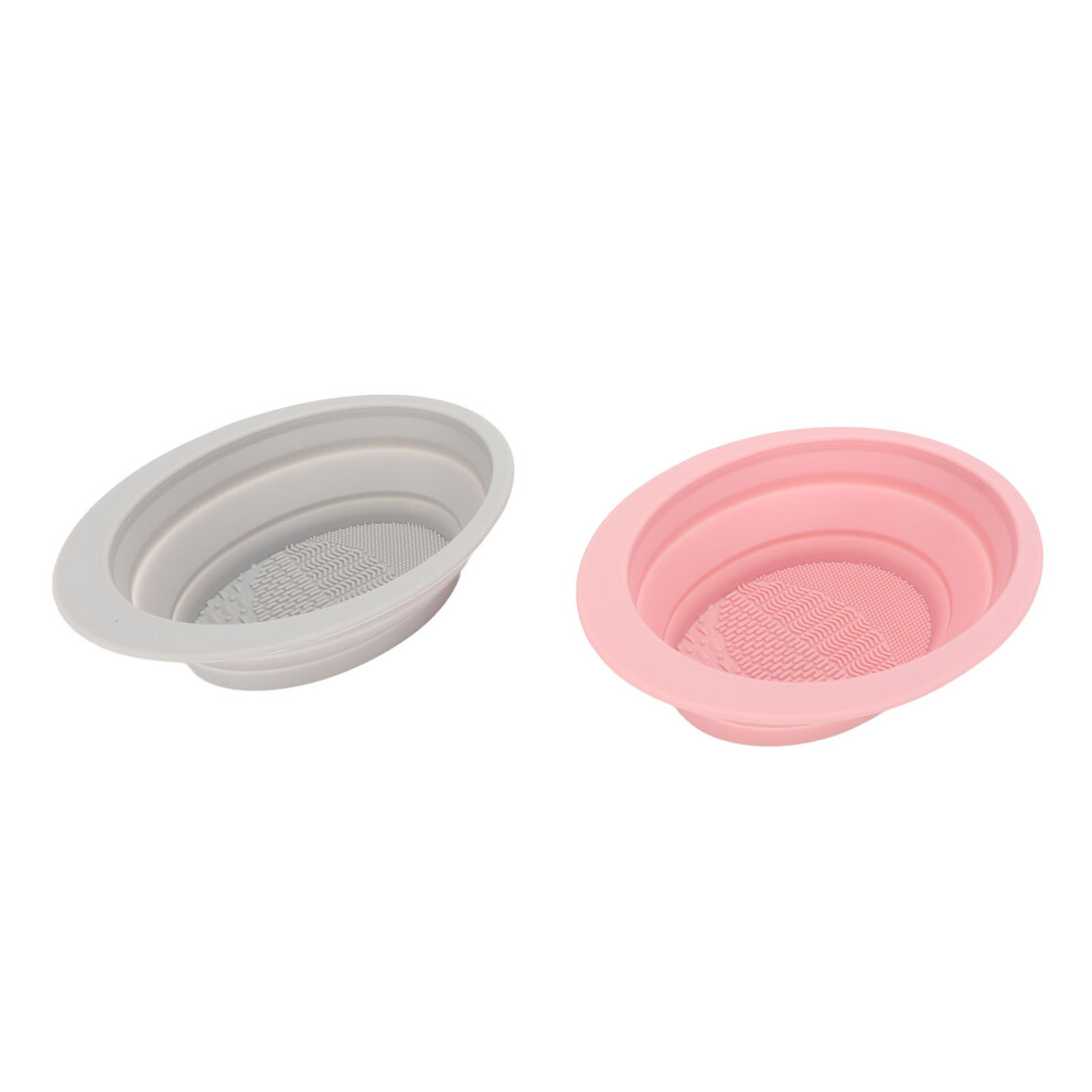 2Pcs Silicone Foldable Makeup Brush Cleaning Bowl â Flexible & Durable