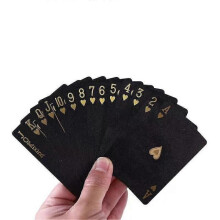 Exquisite Playing Cards Waterproof Card Black Gold Foil Fancy Plastic Poker Deck Restaurant Suitable for Family Party Games